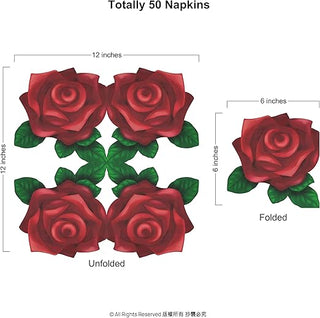 Halloween Party Red Rose Shaped Paper Napkins (50 pcs)
