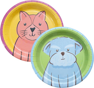 Pet Party Paper Plates with Dogs & Cats (24pcs)