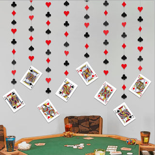 Alice in Wonderland Casino Party Poker Night Card Garland (8 Pcs)