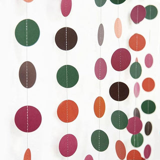 Fall Garlands Cirlce Dot Autumn Hanging Streamers (52Ft)