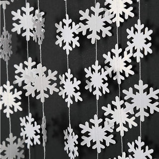 Pearl White Icy Snowflake Garland Hanging Decorations (4 Pcs)