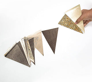 Champagne Leopard Cheetah Pennant Banner Flags (4 Packs)