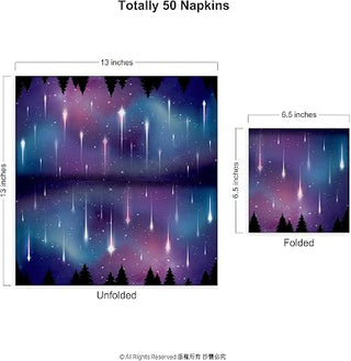 Galaxy Napkins Disposable for Space Themed Birthday (50 Pcs)