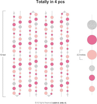 Pink and White Galentine Circle Dot Garland (4 Pcs)