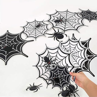 Spiderweb Banner Black Halloween Hanging Garlands (2 Pcs)