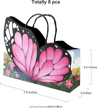 Pink Butterfly Party Favor Gift Bags (8 Pcs)