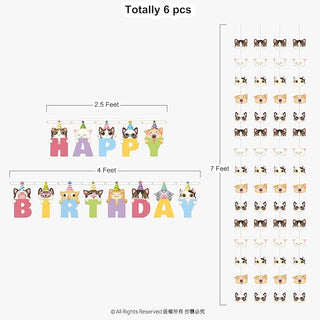 Cats Party Decorations Birthday Banner (6 Pcs)
