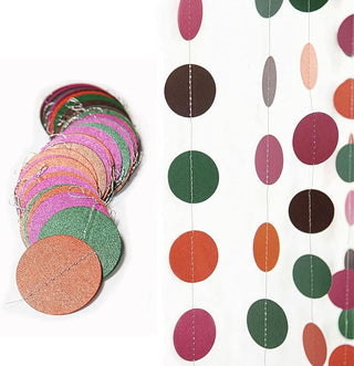 Fall Garlands Cirlce Dot Autumn Hanging Streamers (52Ft)