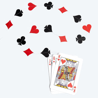 Alice in Wonderland Casino Party Poker Night Card Garland (8 Pcs)