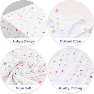Colorful Confetti Tablecloths Rainbow Party Table (9x5ft)