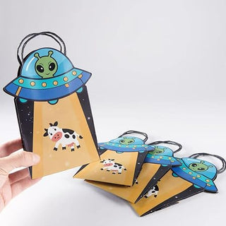 Alien Gift Bags Outer Space Party Decorations UFO (8 Pcs)