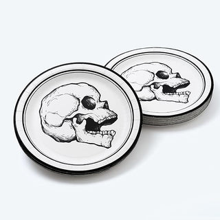 Gothic Skull Halloween Paper Plates (24 Pcs)
