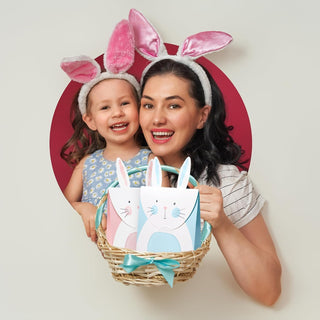 Blue and Pink Easter Bunny Gift Bags (Pack of 12)