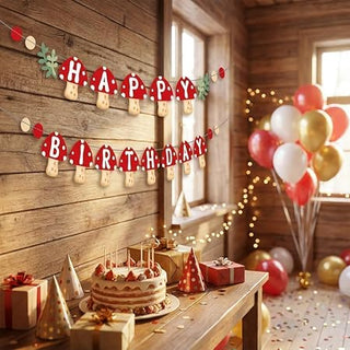Mushroom Happy Birthday Banner Woodland Party Decorations