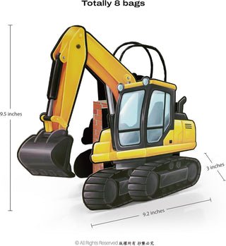 Construction Gift Bags Excavator Party - Movable Claw (8 Pcs)