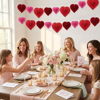 Paper Fan Heart Garland (12pcs)