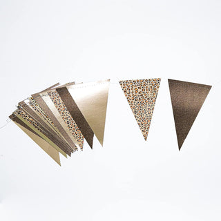 Champagne Leopard Cheetah Pennant Banner Flags (4 Packs)