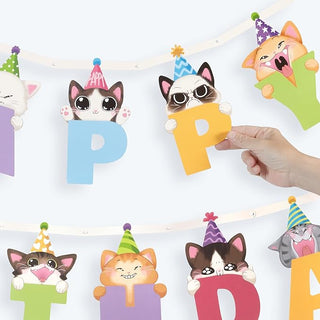 Cats Party Decorations Birthday Banner (6 Pcs)