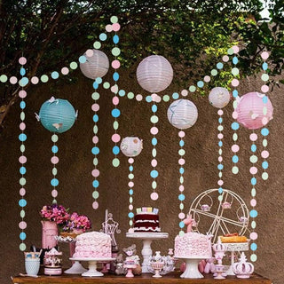 Pastel Circle Garland Hanging Dots Streamer (4pcs)