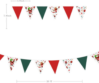 Santa Claus Pennant Bunting Flags Banner 33ft 7