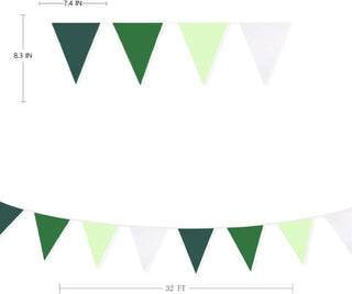 Summer Party Triangle Fabric Flag Banner in Gradient Green (32Ft) 7