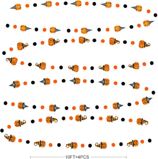 Happy Halloween 'Trick or Treat'' Boo' Pumpkin & Dots Garlands (52Ft) 7