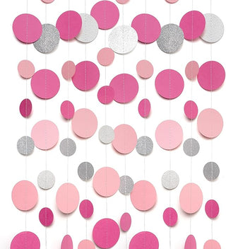 Pink and White Galentine Circle Dot Garland (4 Pcs)
