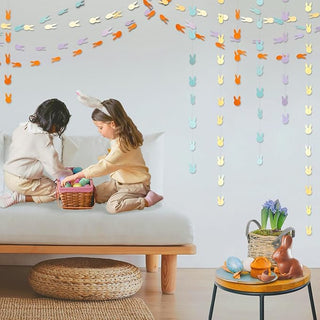 Pastel Cute Colourful Easter Party Decorations Bunny Garland  (4 Pcs)