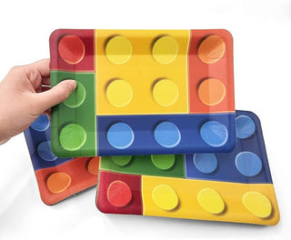 Building Blocks Birthday Party Plates Rectangle (48 Pcs)
