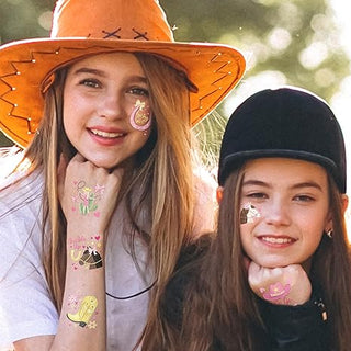 Cheerland Cowgirl Temporary Tattoos for Girls Birthday Party (108 Pcs)