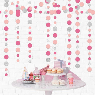 Pink and White Galentine Circle Dot Garland (4 Pcs)