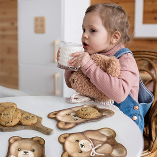 Brown Stuffed Bear Shaped Paper Plates (48 Pcs)