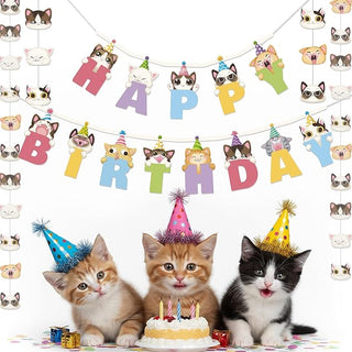 Cats Party Decorations Birthday Banner (6 Pcs)