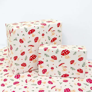 Mushroom Wrapping Paper Woodland Gift Wrap (12 Sheets)