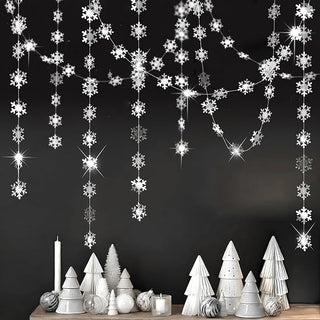 Winter Wonderland Silver Snowflakes Hanging Decorations (4 Pcs)