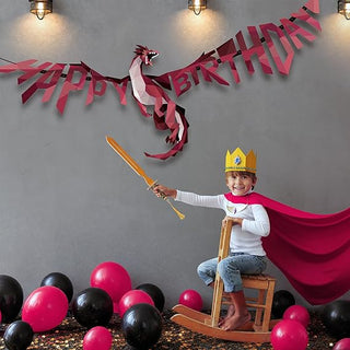 Medieval Dragon Hanging Happy Birthday Banner (6 Pcs)