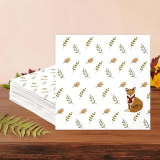 Thanksgiving Hedgehog & Acorn Woodland Animal Napkins (50pcs)