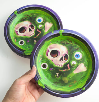Halloween Witch Cauldron Party Plates (100 Pcs)