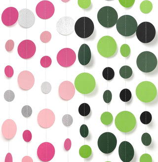 Green Pink Dot Garlands Wicked Theme Birthday Decorations (4 Pcs)