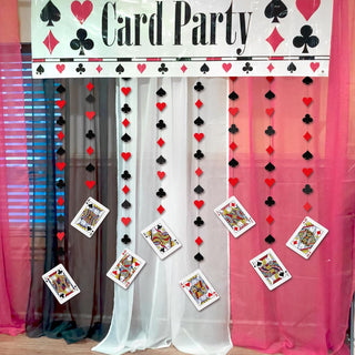 Alice in Wonderland Casino Party Poker Night Card Garland (8 Pcs)