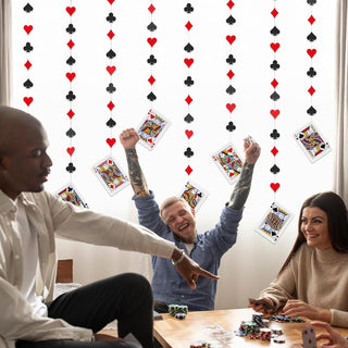 Alice in Wonderland Casino Party Poker Night Card Garland (8 Pcs)
