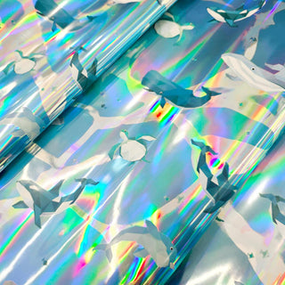 Iridescent Foil Sea Creature Gift Wrap (32.80 ft)