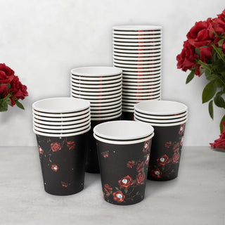 Rose Skeleton Halloween Cups with Eyeballs And Butterfly (50pcs)