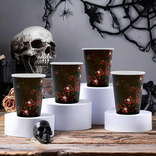 Rose Skeleton Halloween Cups with Eyeballs And Butterfly (50pcs)