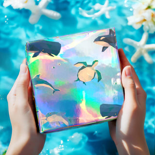 Iridescent Foil Sea Creature Gift Wrap (32.80 ft)