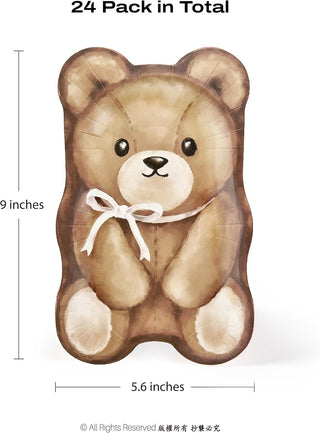 Bear Paper Plates (24 Pcs)