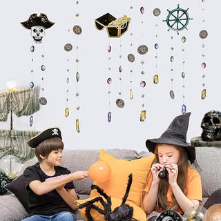 6 pcs Pirate Skulls Garlands for Halloween Party Decorations