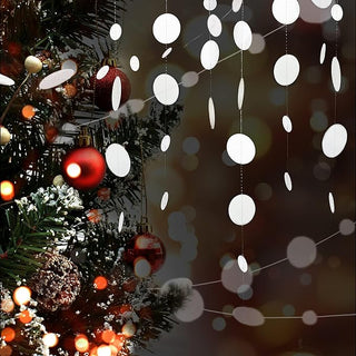 White Snow Garland Hanging Snowflake Party Decorations (4 Pcs)