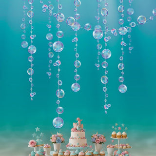 Mermaid Theme Transparent Purple and Blue Bubble Garlands (10pcs)