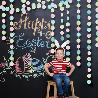 Pastel Circle Garland Hanging Dots Streamer (4pcs)